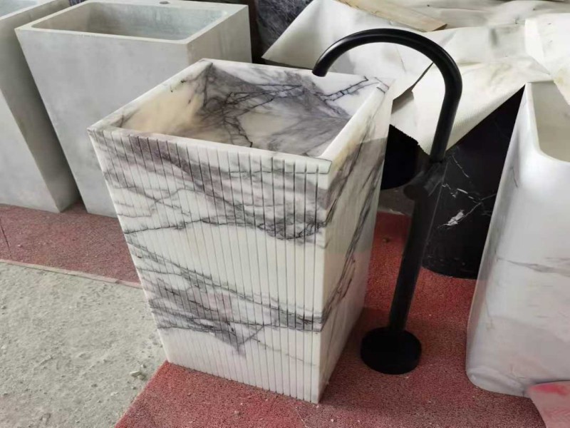 white marble sink turkish lilac marble (5)